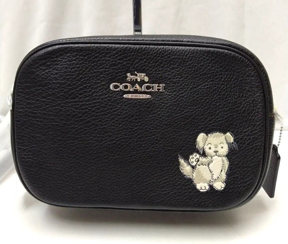 Coach Jamie Black Leather Happy Dog Camera Crossbody Bag - NWT $398